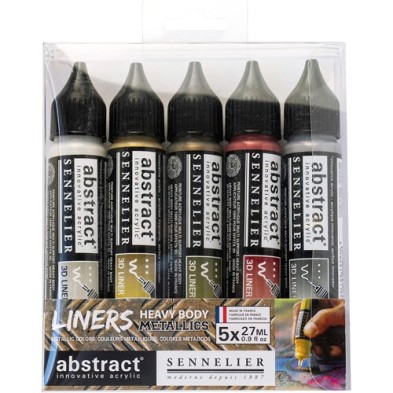 Fine art shop - Set Liners Heavy Body Abstract, 5 metallic colors, 27 ml Sennelier | totenart.com 
