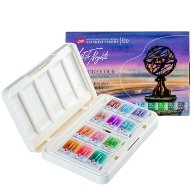 Fine art shop - Set of 12 godets \"Granulation and Earth\", plastic case, White Nights | totenart.com