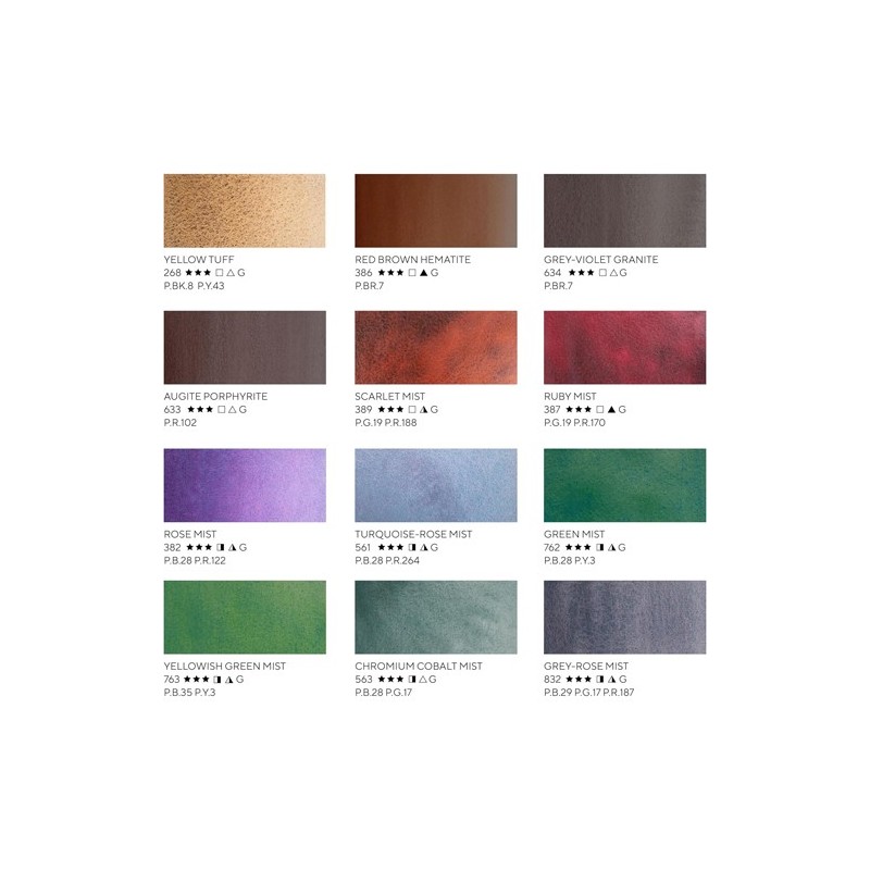 Fine art shop - Set of 12 godets \"Granulation and Earth\", plastic case, White Nights | totenart.com