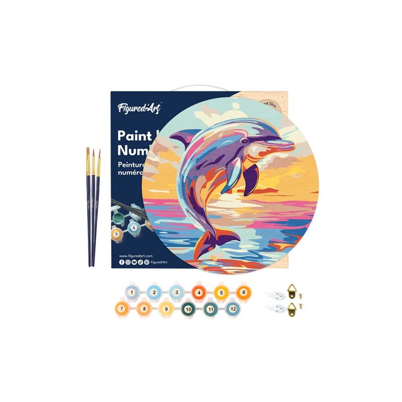 Fine art shop - Paint by numbers kit on round wood 29, 30 cm diameter, Figured\'Art | totenart.com 