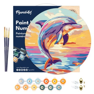 Fine art shop - Paint by numbers kit on round wood 29, 30 cm diameter, Figured\'Art | totenart.com 