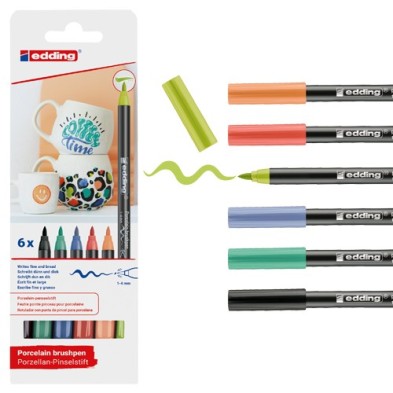 Fine art shop - Case with 6 Edding 4200 porcelain markers in assorted colors | totenart.com