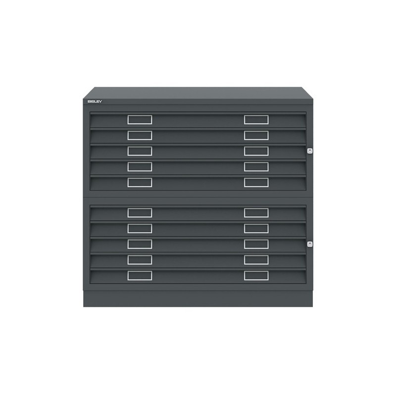 Fine art shop - Horizontal Filing Cabinet 10 drawers Steel, A1 (with plinth) | totenart.com