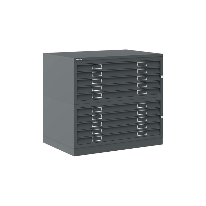 Fine art shop - Horizontal Filing Cabinet 10 drawers Steel, A1 (with plinth) | totenart.com