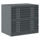 Fine art shop - Horizontal Filing Cabinet 10 drawers Steel, A1 (with plinth) | totenart.com
