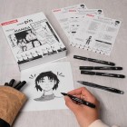 Fine art shop - Manga Starter Kit, 8 Uni Pin Markers + Mechanical Pencil and Tutorials, Uni-Ball | totenart.com