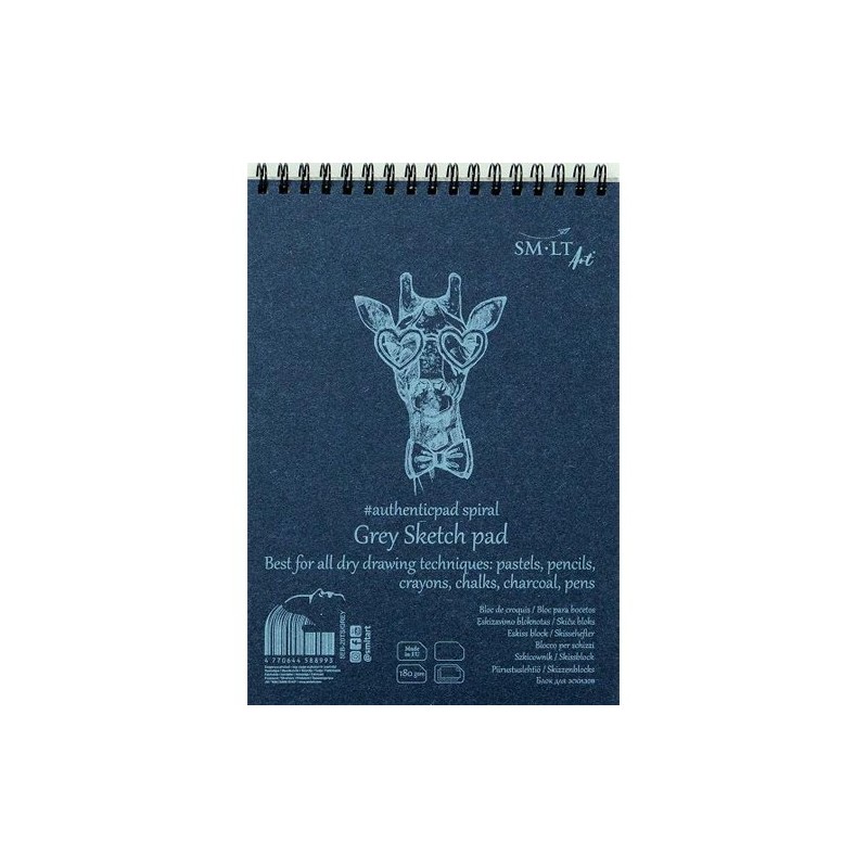  Fine art shop - Grey Sketch pad, 20 sheets, 180 g, A5, SM-LT | totenart.com