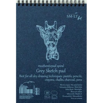  Fine art shop - Grey Sketch pad, 20 sheets, 180 g, A5, SM-LT | totenart.com