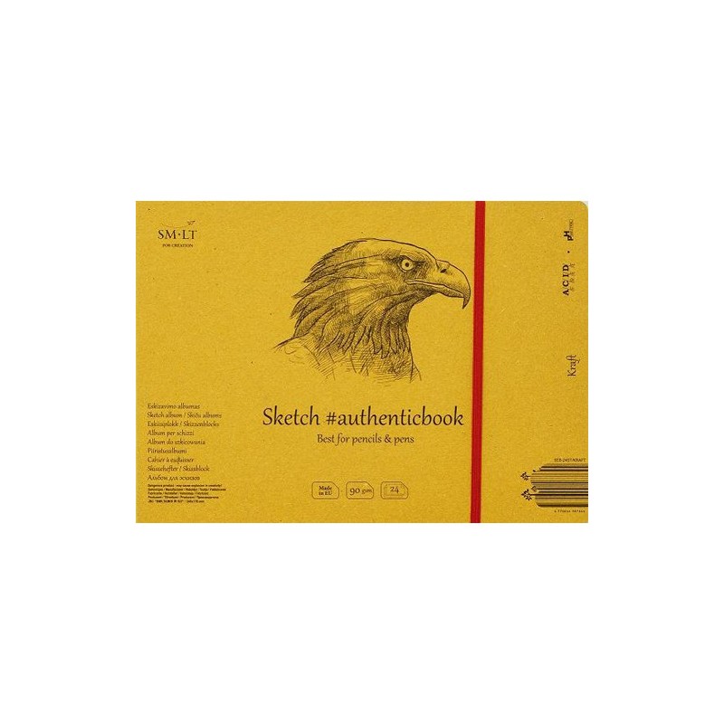  Fine art shop - Sketch pad Kraft with bands, 24 sheets, 90 g, 24,5x17,6 cm, SM-LT | totenart.com