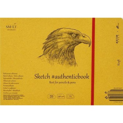  Fine art shop - Sketch pad Kraft with bands, 24 sheets, 90 g, 24,5x17,6 cm, SM-LT | totenart.com