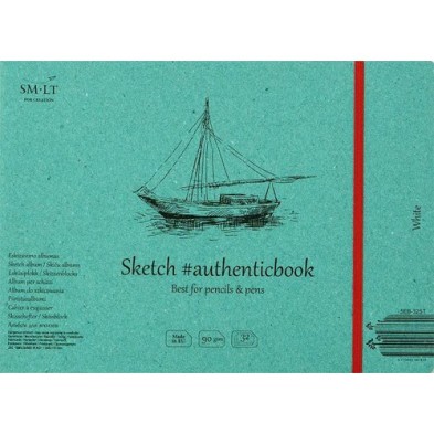  Fine art shop - White Sketch pad with bands, 32 sheets, 90 g, 24,5x17,6 cm, SM-LT | totenart.com
