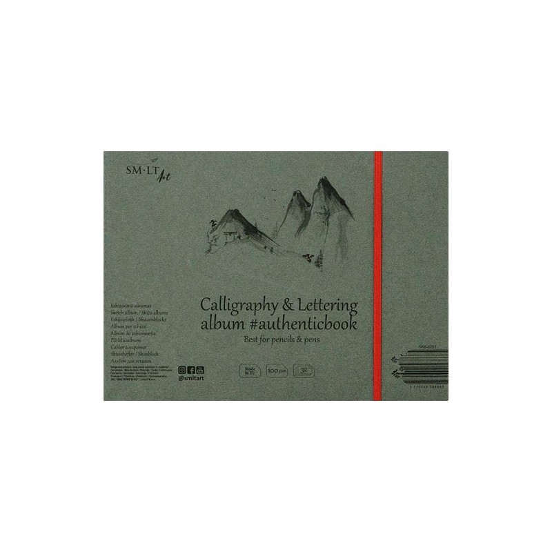  Fine art shop - Calligraphy & Lettering pad with bands, 32 sheets, 100 g, 24,5x17,6 cm, SM-LT | totenart.com