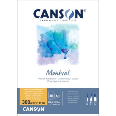  Fine art shop - Canson Montval Watercolour 300 gr, 29.7x42, Cold Pressed, Pad 30 s. | totenart.com