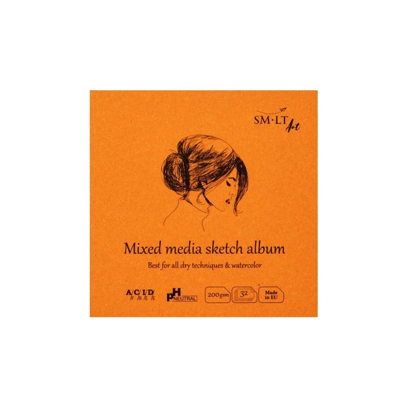  Fine art shop - Mixed media sketch album, 32 sheets, 200 g, 14 x 14 cm, SM-LT | totenart.com