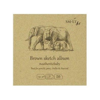  Fine art shop - Brown sketch album, 32 sheets, 135 g, 9x9 cm, SM-LT | totenart.com