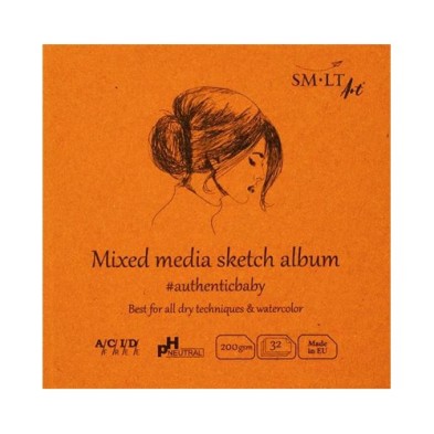  Fine art shop - Mixed media sketch album, 32 sheets, 200 g, 9x9 cm, SM-LT | totenart.com