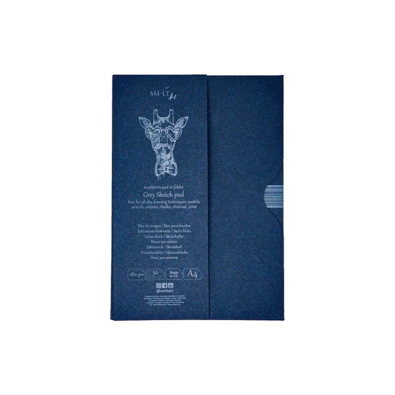  Fine art shop - Gray sketch pad in case, 30 sheets, 180 g, A4, SM.LT | totenart.com