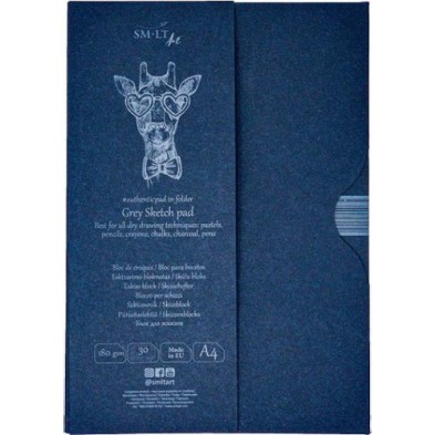  Fine art shop - Gray sketch pad in case, 30 sheets, 180 g, A4, SM.LT | totenart.com