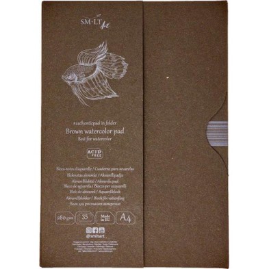  Fine art shop - Brown watercolor pad in case, 35 sheets, 280 g, A4, SM.LT | totenart.com