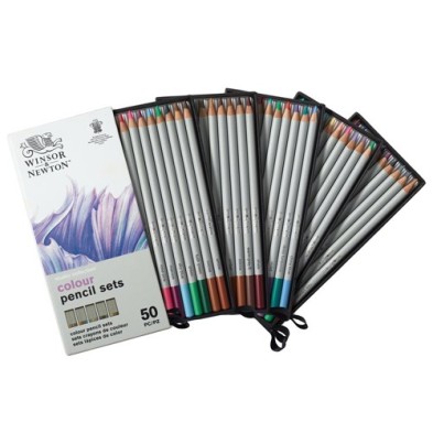  Fine art shop - Case with 50 colour pencils Studio Collection Winsor&Newton | totenart.com