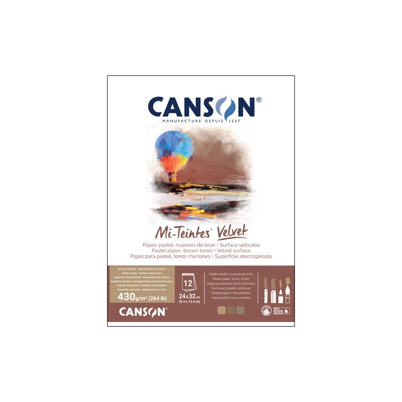  Fine art shop - Canson Mi-Teintes Velvet Pad, brown tones, 12s 430g 24x32cm, glued | totenart.com