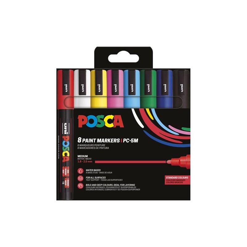 Fine art shop - Marker Case PC-5 M Posca, 8 colors | totenart.com