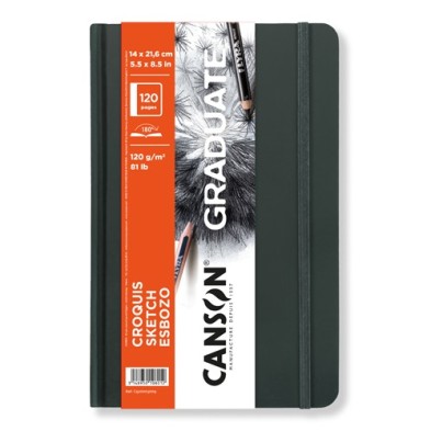  Fine art shop - Canson Graduate Sketch Pad (Hardcover Dark Gray), 60s., 120 gr., 14x21,6 cm | totenart.com