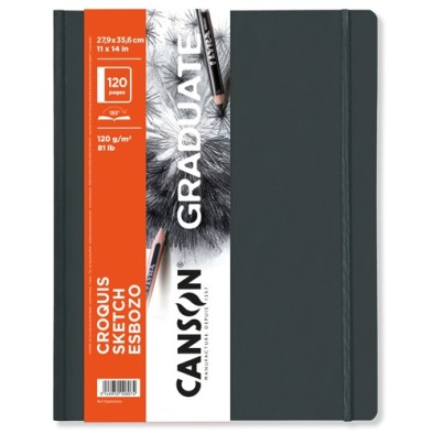  Fine art shop - Canson Graduate Sketch Pad (Hardcover Dark Gray), 60s., 120 gr., 27,9x35,6 cm | totenart.com