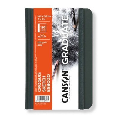  Fine art shop - Canson Graduate Sketch Pad (Hardcover Dark Gray), 60s., 120 gr., 10,2x15,2 cm | totenart.com