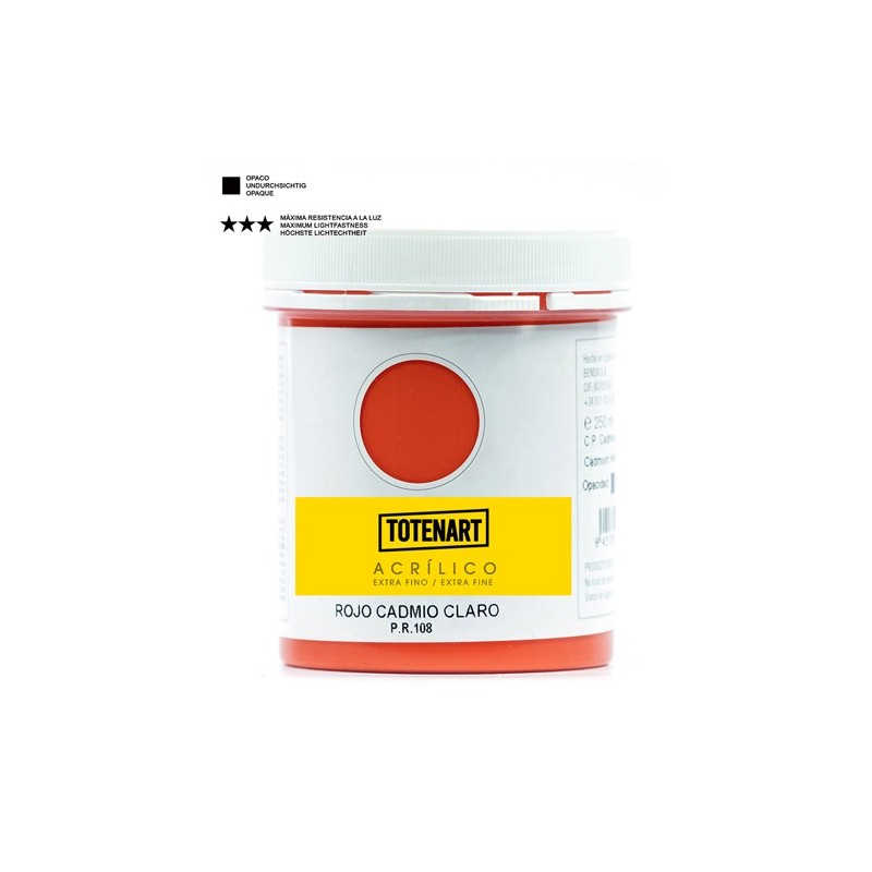 Fine art shop - Acrylic Light Cadmium Red 250 ml. totenart | totenart.com