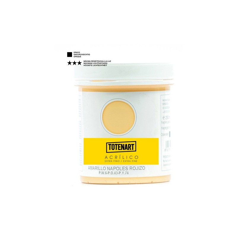 Fine art shop - Acrylic Redish Naples Yellow 250 ml. totenart | totenart.com