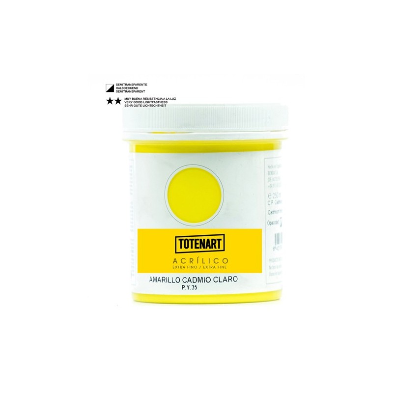 Fine art shop - Acrylic Light Cadmium Yellow 250 ml. totenart | totenart.com
