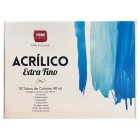 Acrylic Titan Extra thin, wooden box, 10 colours 40 ml.