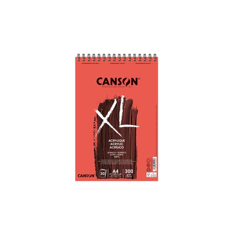  Fine art shop - Acrylic Canson XL Pad, 30 sheets, 300 gsm, A4 (rings) | totenart.com