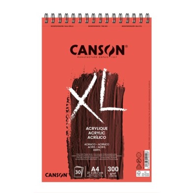  Fine art shop - Acrylic Canson XL Pad, 30 sheets, 300 gsm, A4 (rings) | totenart.com