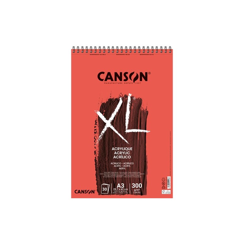  Fine art shop - Acrylic Canson XL Pad, 30 sheets, 300 gsm, A3 (rings) | totenart.com
