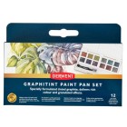 Fine art shop - Graphitint Paint 12 medium godets, watercolor pigment graphite, Derwent | totenart.com 