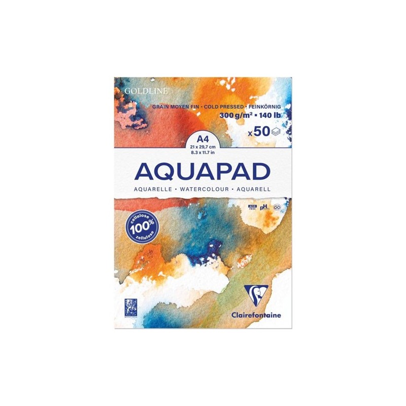  Fine art shop - Watercolor Aquapad A4 50s 300 g Fine Grain Clairefontaine | totenart.com