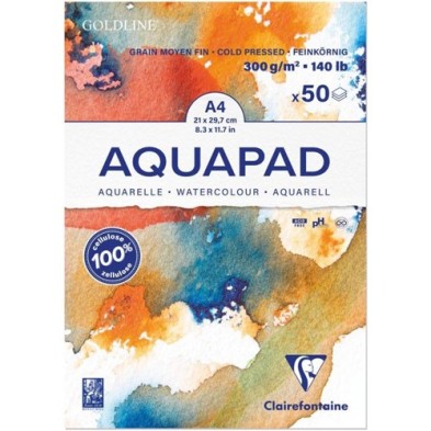  Fine art shop - Watercolor Aquapad A4 50s 300 g Fine Grain Clairefontaine | totenart.com