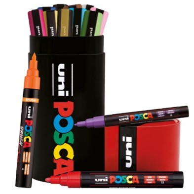 Fine art shop - Metal tube set with 13 Posca markers | totenart.com