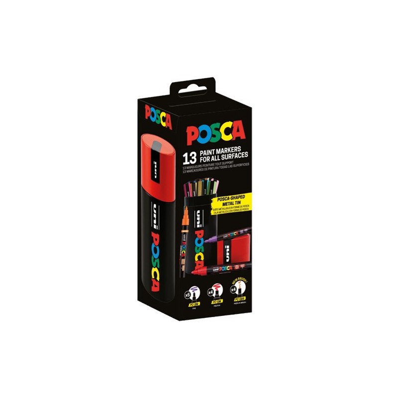 Fine art shop - Metal tube set with 13 Posca markers | totenart.com