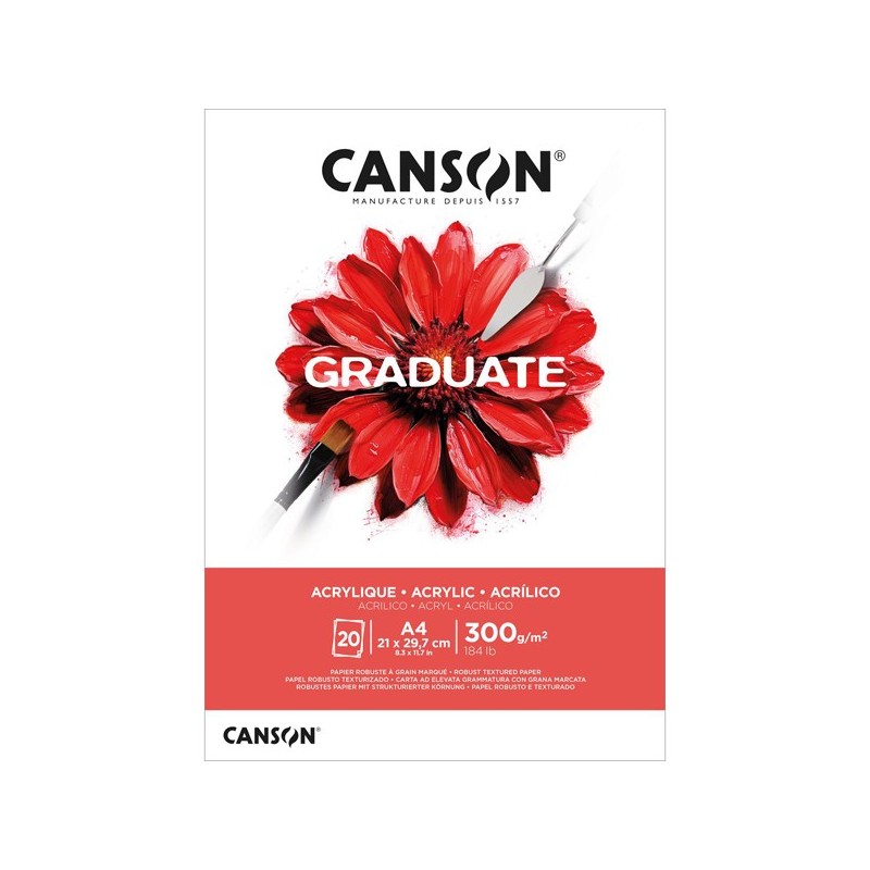  Fine art shop - Canson Graduate Acrylic Pad, 20 s, 300 g, 21x29,7 cm (A4) | totenart.com
