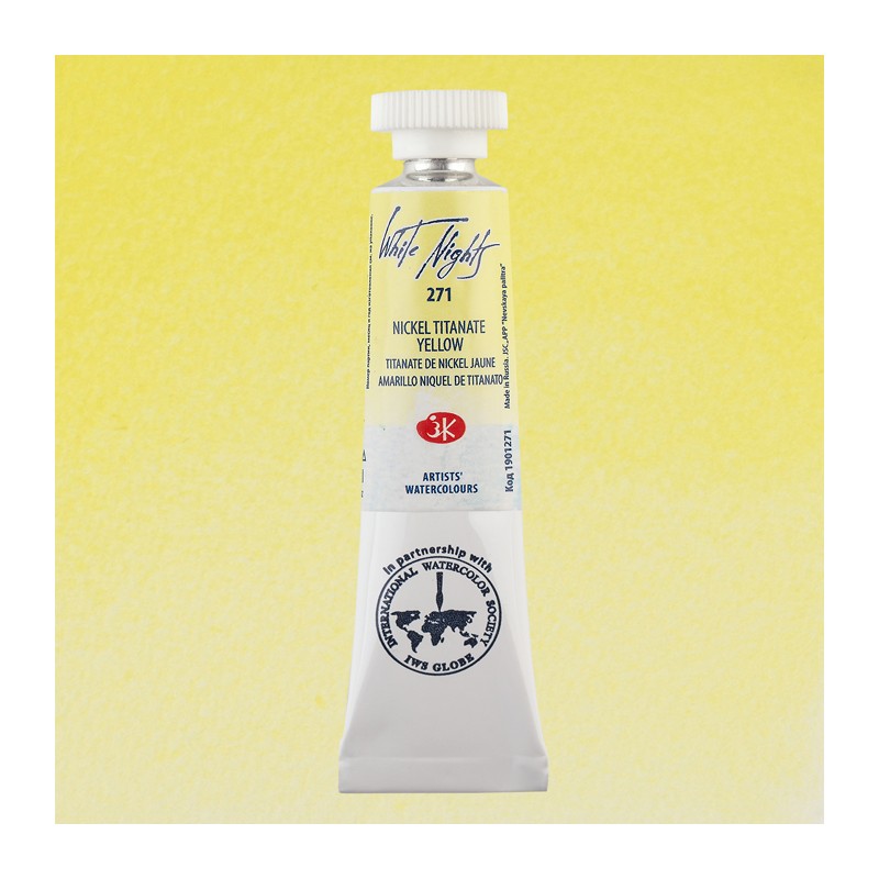 Fine art shop - White Nights Watercolors in tube 10 ml. Nickel Titanate Yellow 271 | totenart.com