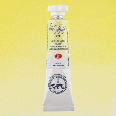 Fine art shop - White Nights Watercolors in tube 10 ml. Nickel Titanate Yellow 271 | totenart.com