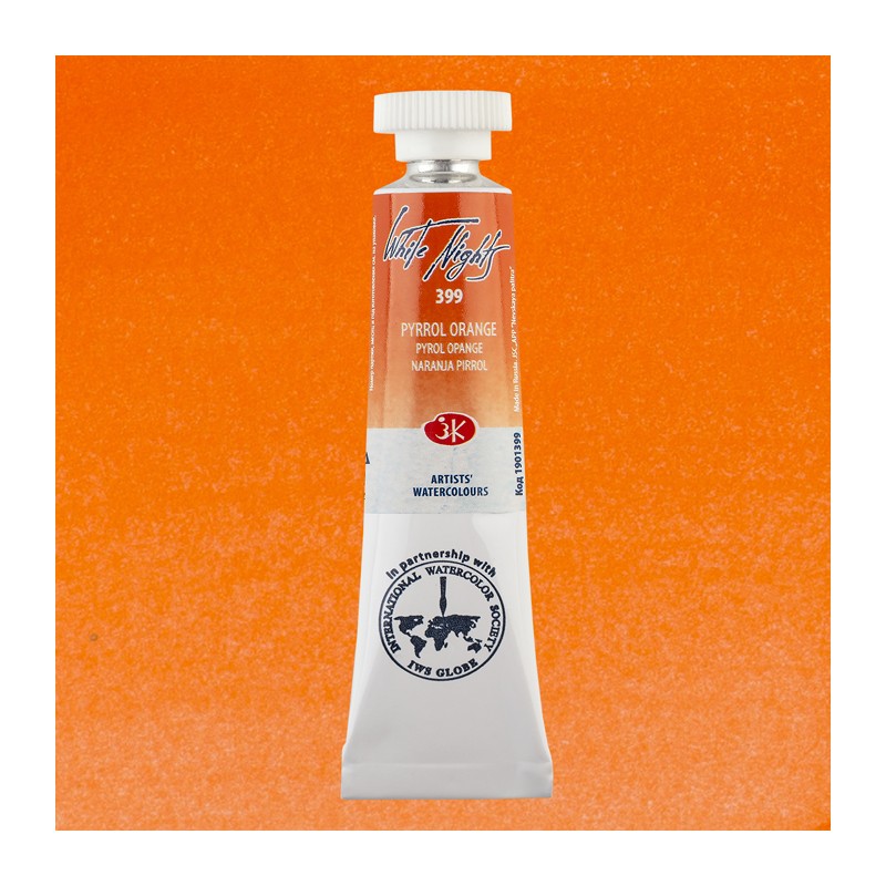 Fine art shop - White Nights Watercolors in tube 10 ml. Pyrrol Orange 399 | totenart.com