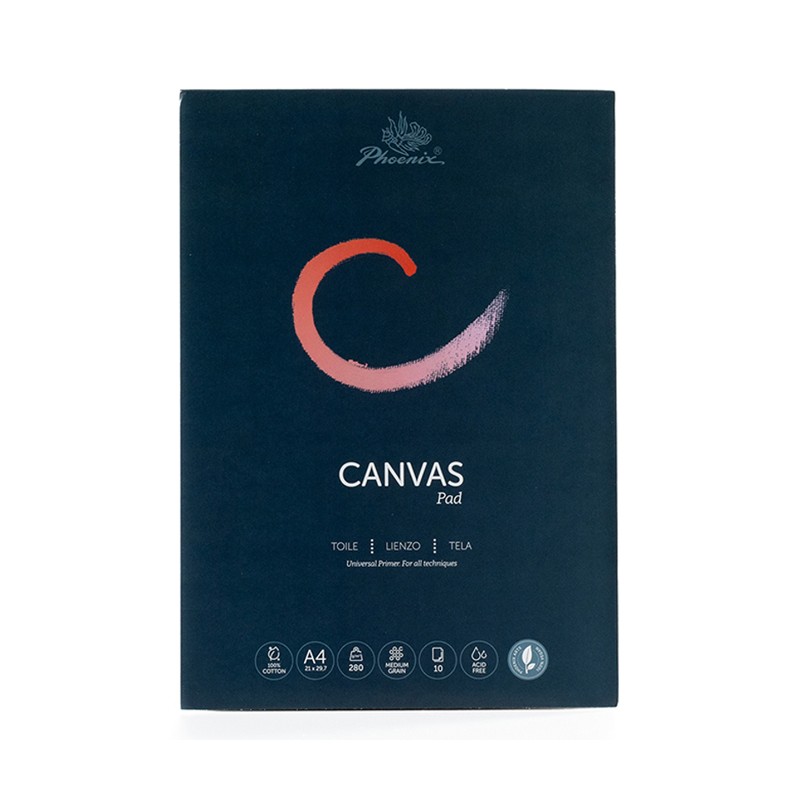  Fine art shop - Canvas Pad, Medium Grain, A4,  280 gr. 10 s. Phoenix | totenart.com