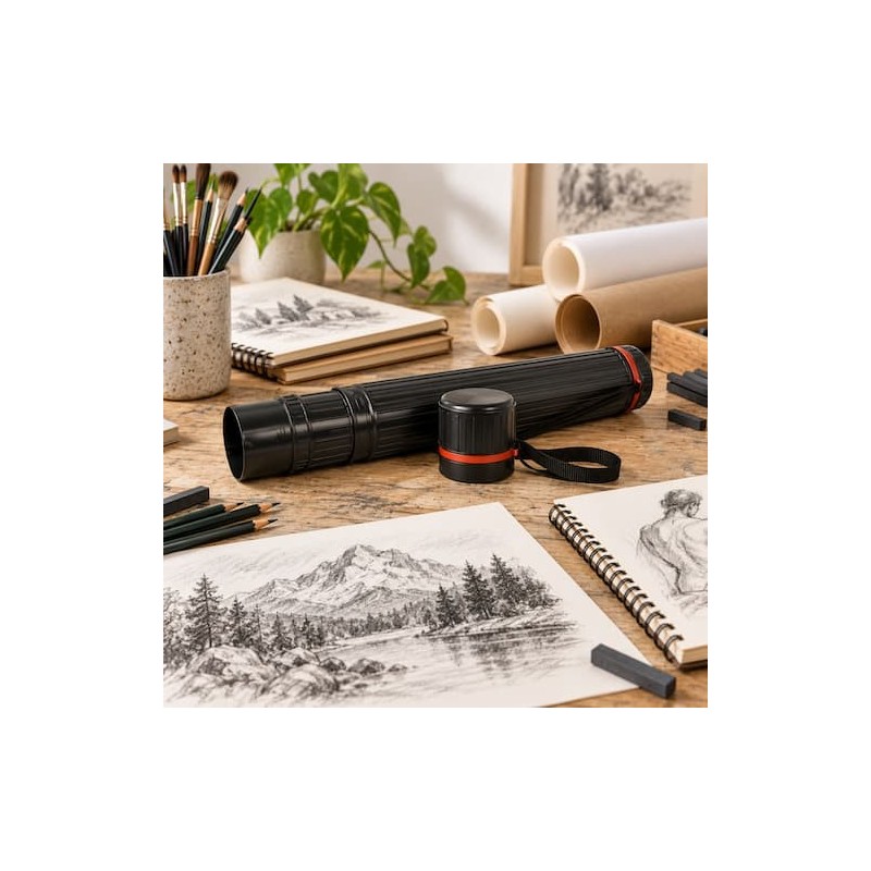 Extendable Poster Tube 10x130 cm with Shoulder Strap | Totenart