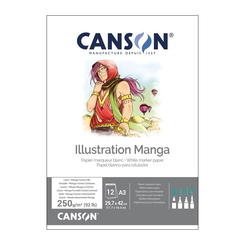  Fine art shop - Canson Illustration Manga pad 12h 250g A3 | totenart.com