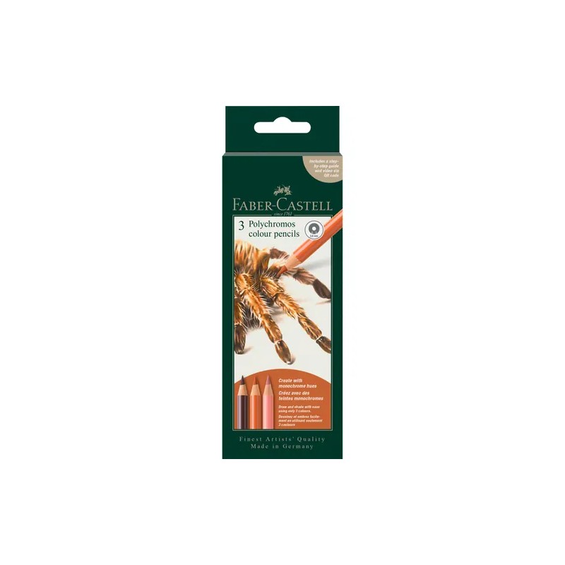 Polychromos 3 Colour Creative Set Faber-Castell Spider: set box, with a drawing of a spider